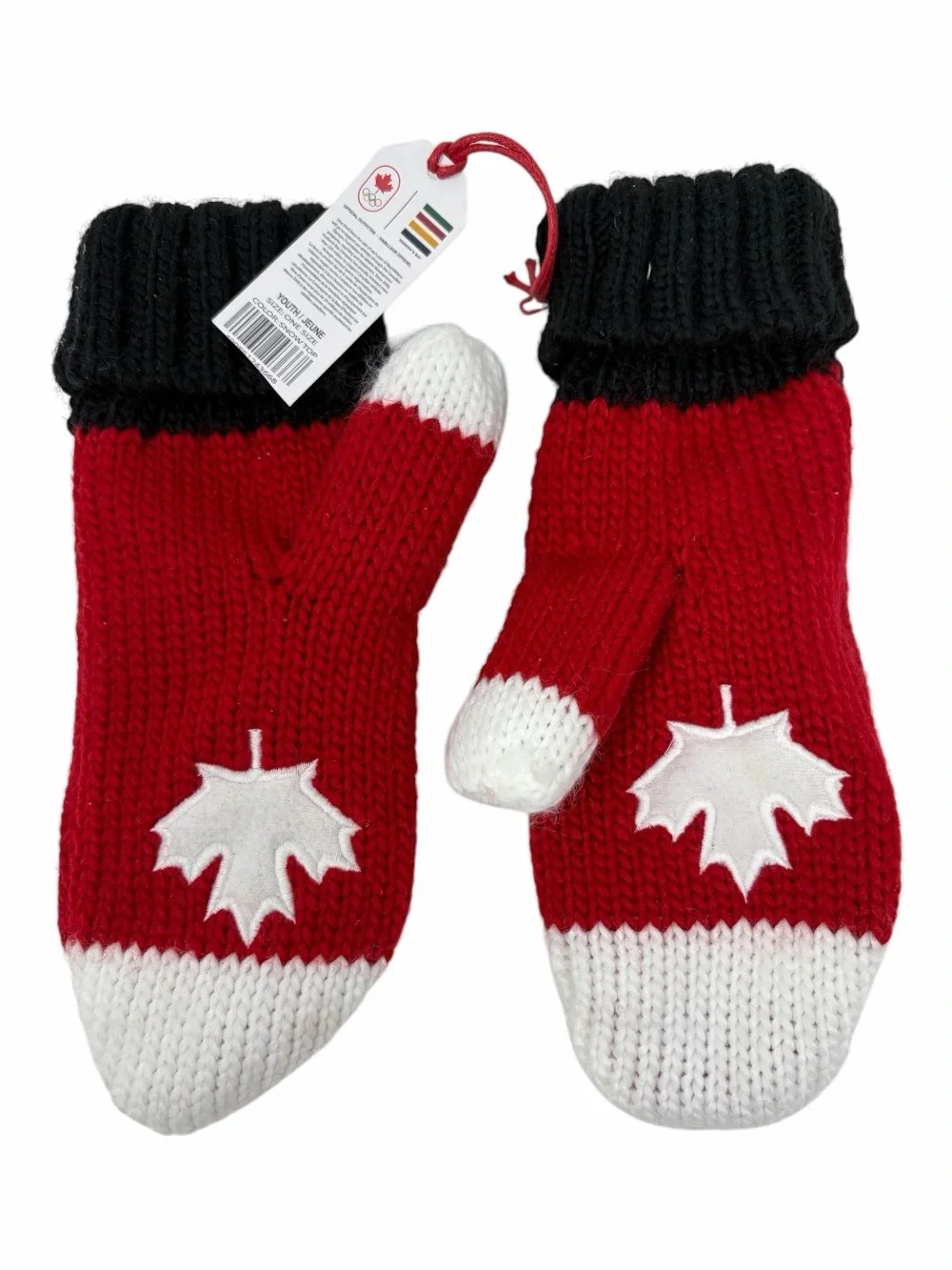 NWT Canada Winter Olympics Youth Mittens One Size Fleece Lined Hudson's Bay HBC